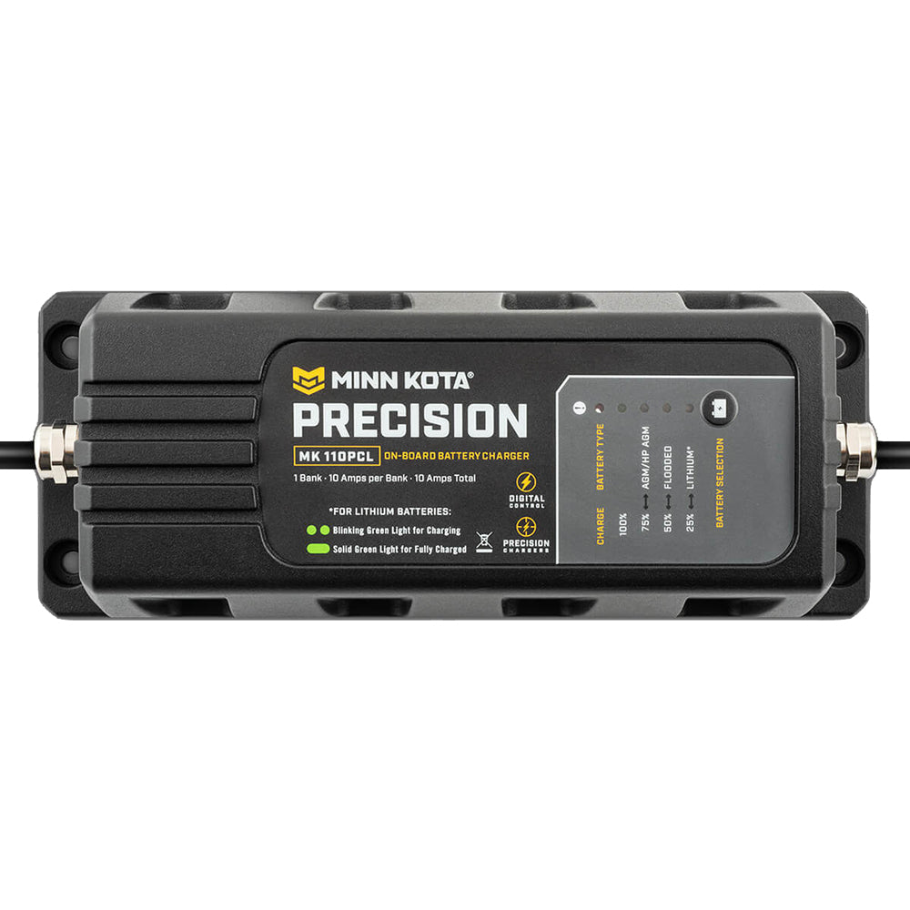 Minn Kota On-Board Precision Charger MK-110 PCL 1 Bank x 10 AMP LI Optimized Charger [1831101] - Mealey Marine