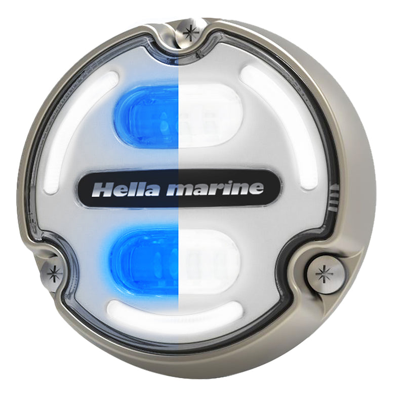 Hella Marine Apelo A2 Blue White Underwater Light - 3000 Lumens - Bronze Housing - White Lens w/Edge Light [016147-101] - Mealey Marine