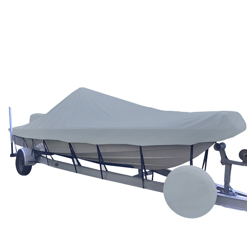 Carver Sun-DURA Narrow Series Styled-to-Fit Boat Cover f/23.5 V-Hull Center Console Shallow Draft Boats - Grey [71223NS-11] - Mealey Marine