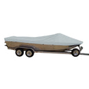 Carver Sun-DURA Styled-to-Fit Boat Cover f/21.5 Sterndrive Aluminum Boats w/High Forward Mounted Windshield - Grey [79121S-11] - Mealey Marine