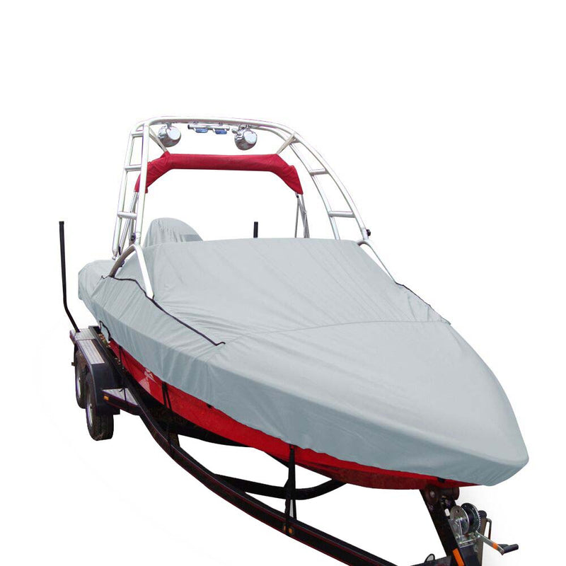 Carver Sun-DURA Specialty Boat Cover f/20.5 V-Hull Runabouts w/Tower - Grey [97020S-11] - Mealey Marine