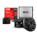 DS18 Golf Cart Package w/4" Black Speakers, Amplifier, Amp Kit  Bluetooth Remote [4GOLFCART-BLACK]
