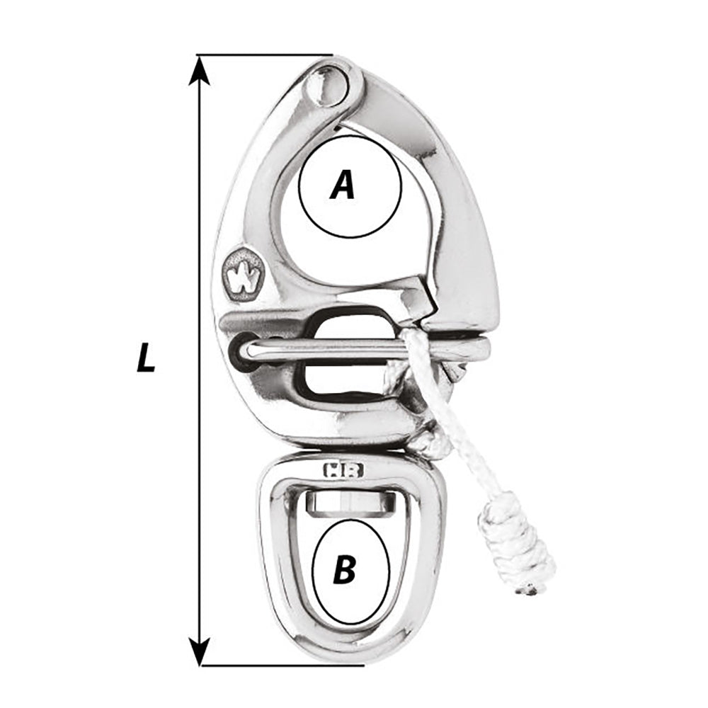 Wichard HR Quick Release Snap Shackle With Swivel Eye - 130mm Length - 5-1/8" [2677W]