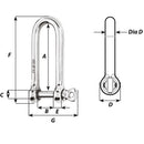 Wichard HR Long D Shackle - 10mm Diameter - 25/64" [11215]