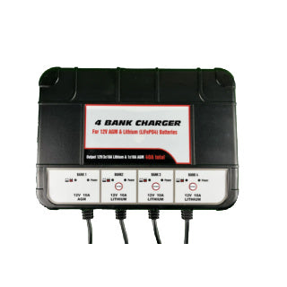 Astro Lithium 4 Bank 12V 10A Lithium/AGM Battery Charger