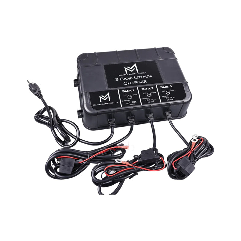 Monster Marine Lithium 3 Bank Lithium/AGM/Lead Marine Waterproof Battery Charger
