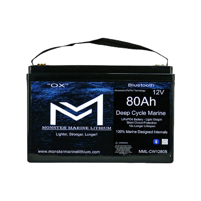 Monster Marine Lithium 12V 80Ah Battery w/ Bluetooth